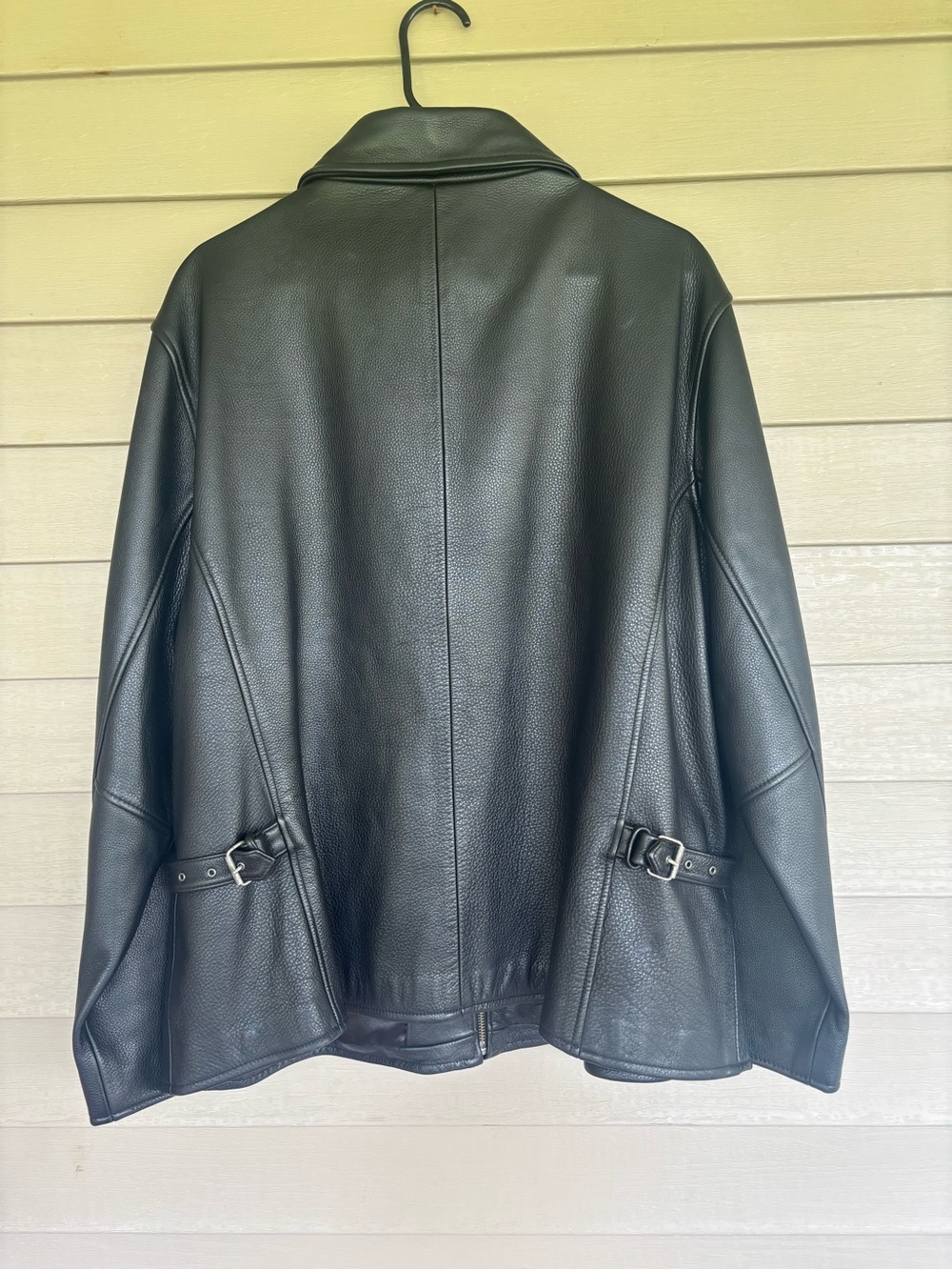 VTG Eddie Bauer Legend Stine Black Leather Jacket Womens XXL 2XL Moto Full Zip - Picture 6 of 8